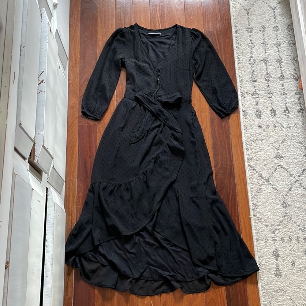 High low black cutout dress